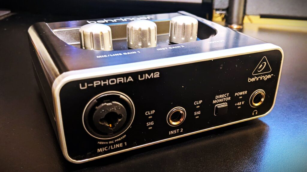 The Behringer U-Phoria UM2 audio interface