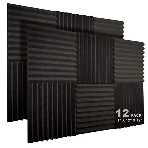 JBER 12-Pack Acoustic Foam Panels (1" x 12" x 12")